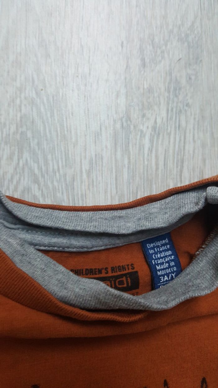 Tee shirt okaidi manches longues ours 3 ans - photo numéro 2