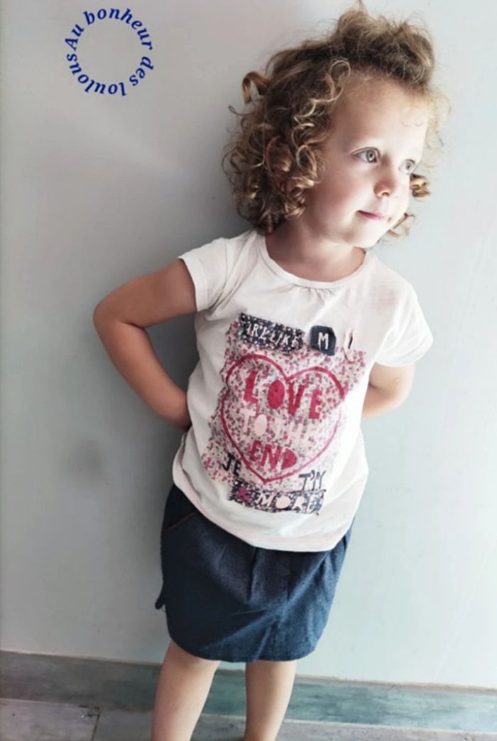 3 ans ensemble été Teeshirt tape a l oeil et jupe kiabi