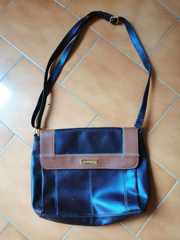 Sac bandoulière marron en cuir Rodier