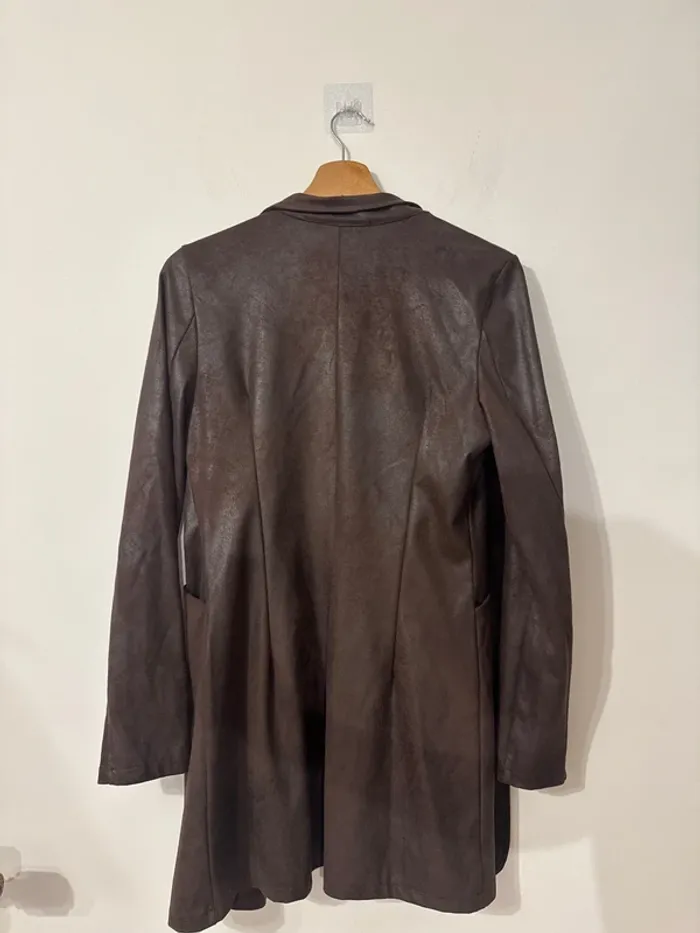 Veste blazer marron effet daim – Silk – Taille M - photo numéro 5