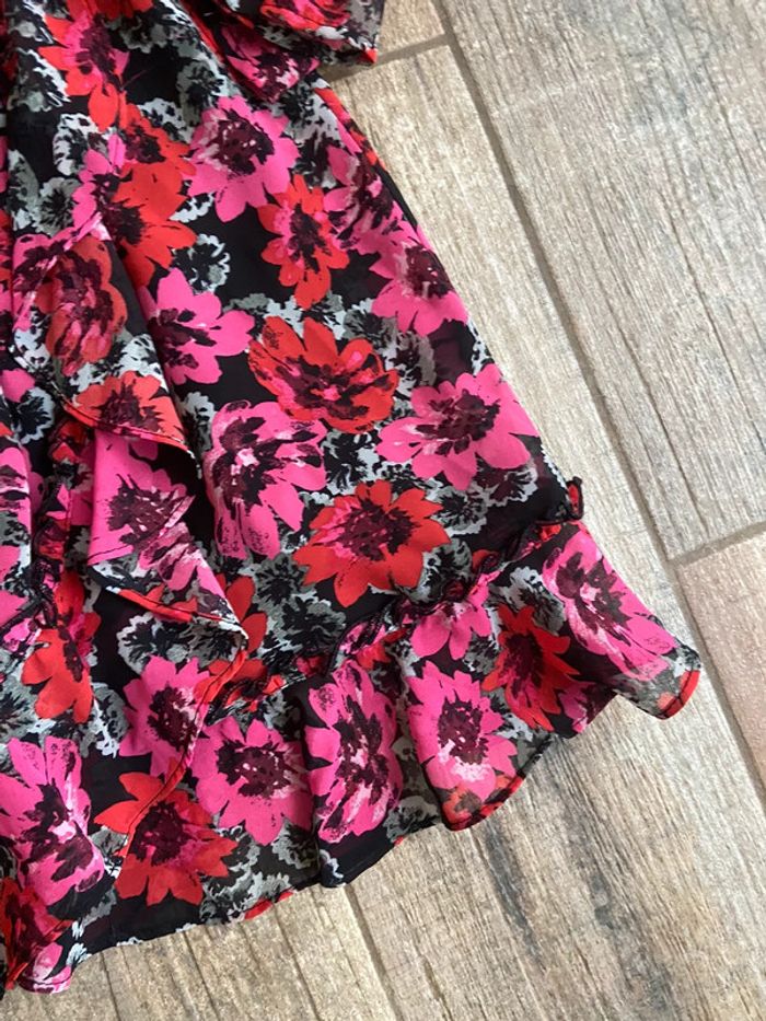 Petite robe courte à fleurs et volants h&m - photo numéro 2
