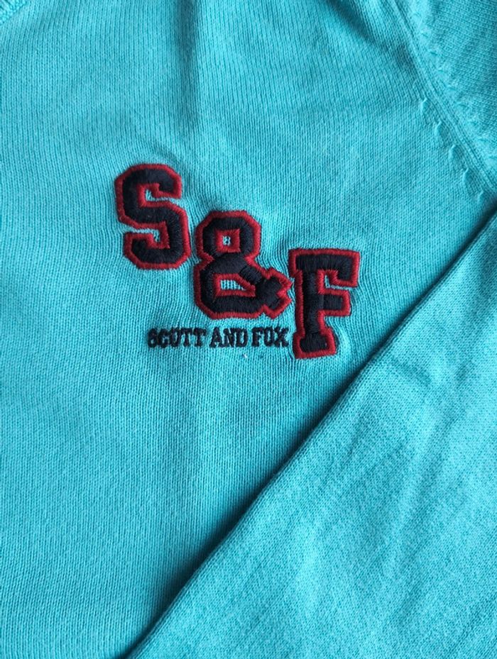 Pull col v turquoise - photo numéro 4