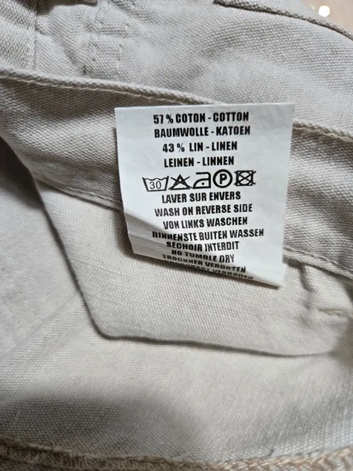 Pantalon /jean’s en lin crème Ober taille 40 - photo numéro 6