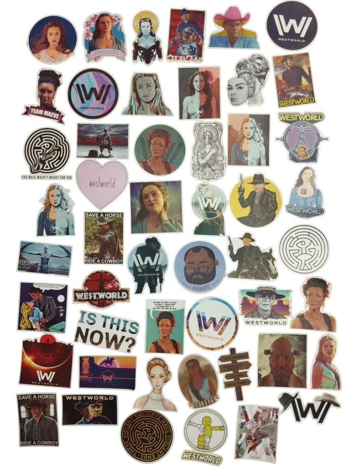 Set 50 stickers autocollants Westworld