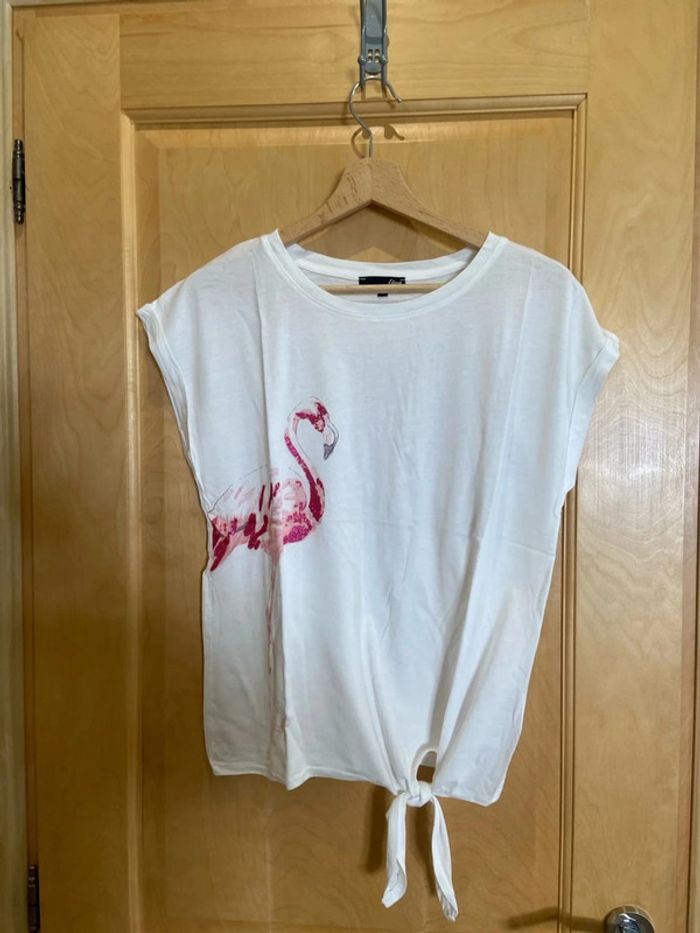 🦩 Teeshirt imprimé flamant roses etam blanc 🦩