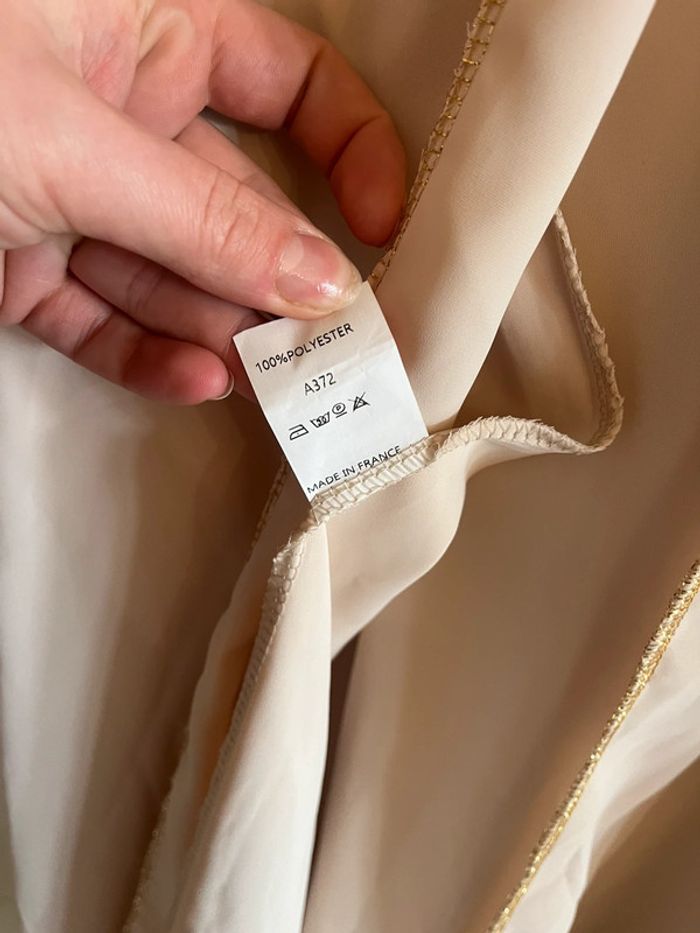 Abaya beige et dorée 2 pièces - photo numéro 4