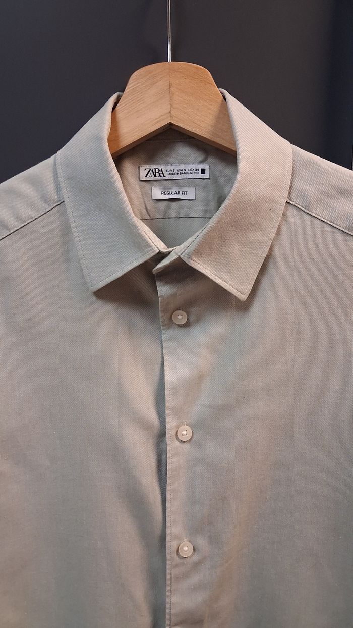 Chemise Zara homme vert clair taille S regular fit - photo numéro 4