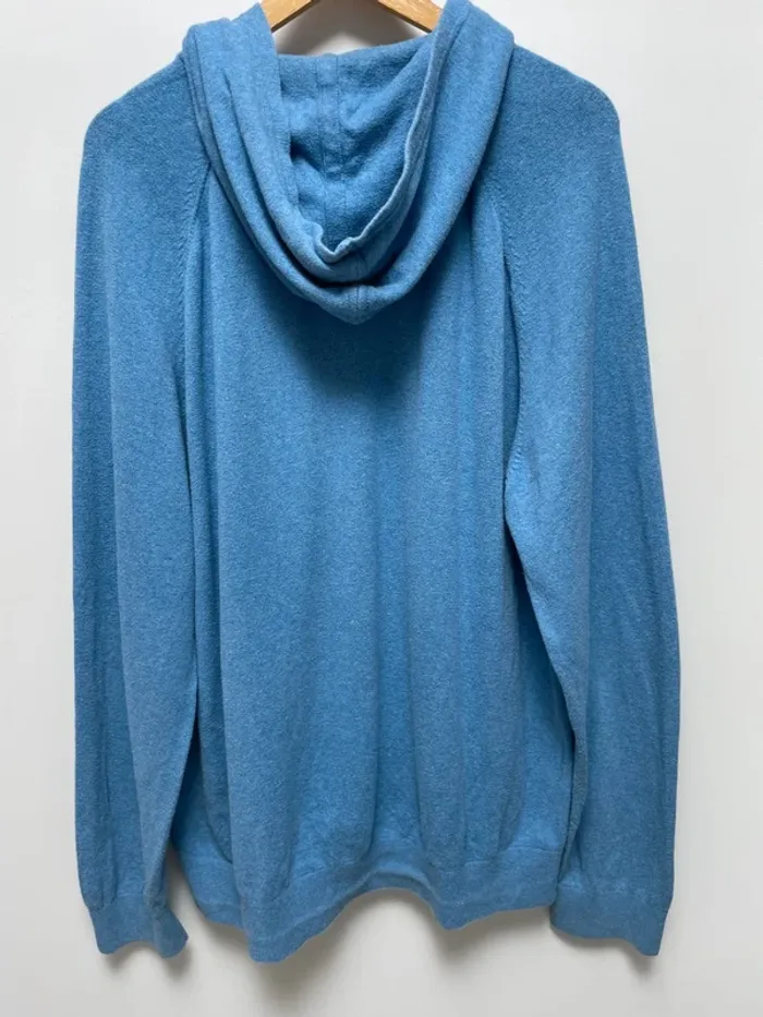 LL Bean zip hoodie light blue cotton cashmere Mens XL - photo numéro 6