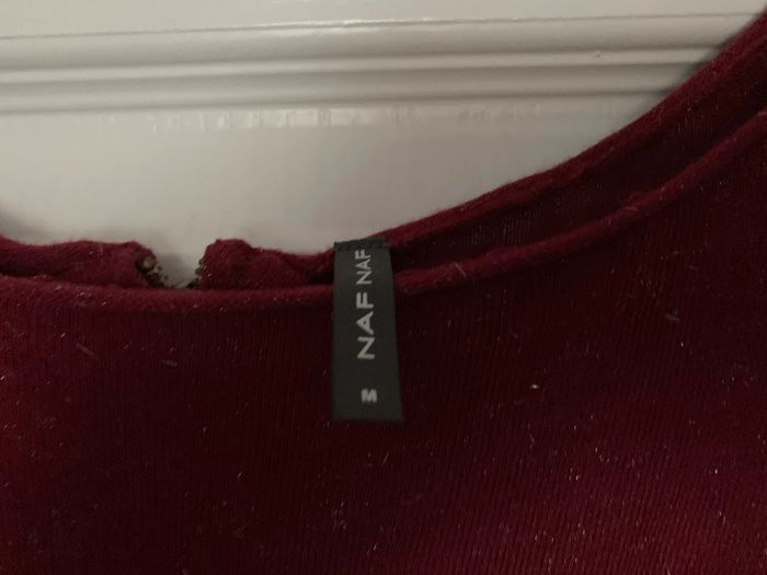 Pull Naf Naf T. M bordeaux lurex - photo numéro 4