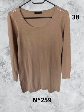 N°259 Tunique/robe marron T38. L. Mode.