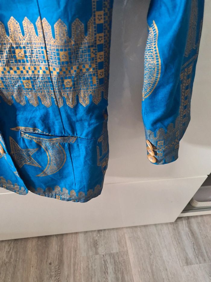 Veste vintage bleu et dorée - photo numéro 3