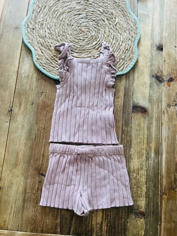 Joli ensemble été bébé fille en coton biologique 74cm