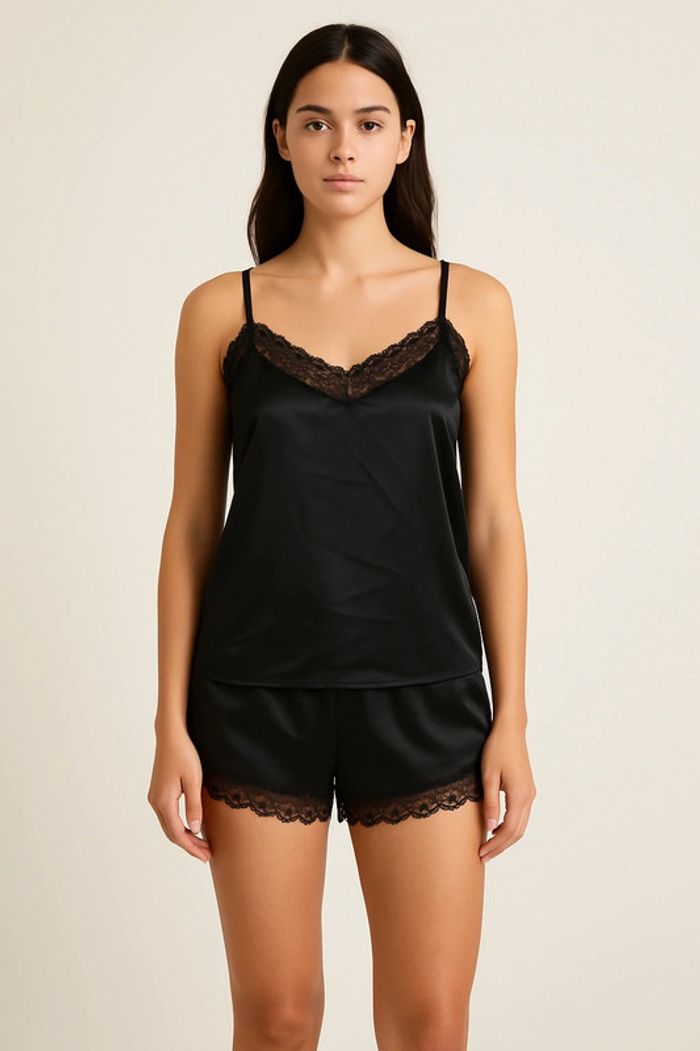 🌙 Pyjama satin noir 2 pièces Tezenis – Taille XL – Jamais porté 🖤
