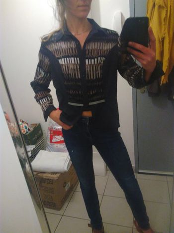 Chemise femme L  noire et marron 31