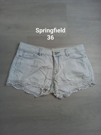 Superbe short en jeans avec dantelle Springfield taille 36
