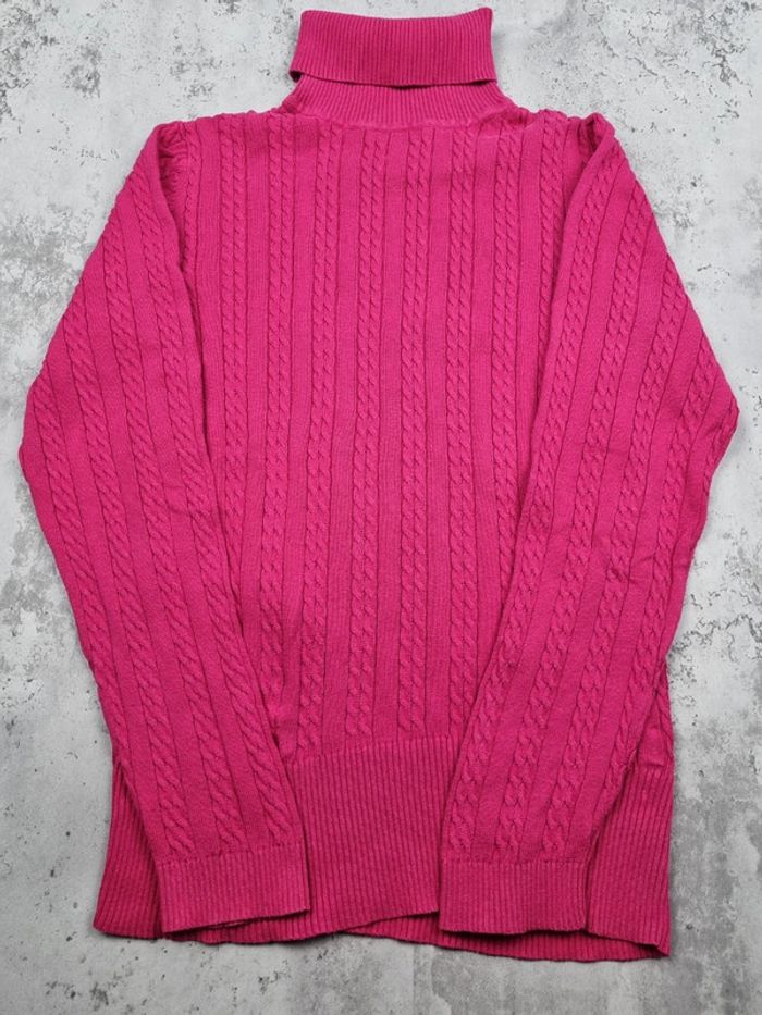 Pull torsadé col roulé Tommy Hilfiger – Fuchsia – Taille M/38 Femmes - photo numéro 3