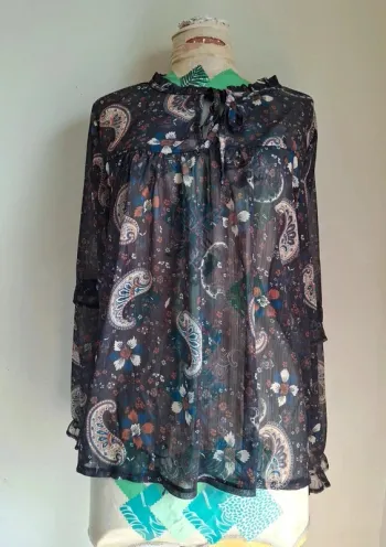 Blouse fluide Gemo - imprimée cachemire - neuve, taille 48