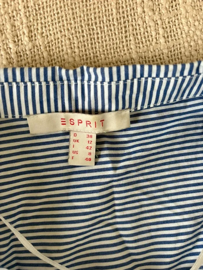 Blouse, esprit à rayures bleues, taille 40 - photo numéro 5