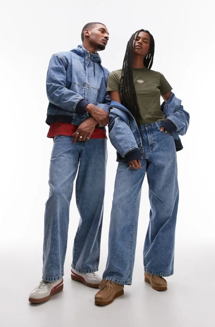 Jean Dickies neuf- loose wave ample- bleu clair délavé- T44 W34 - photo numéro 8