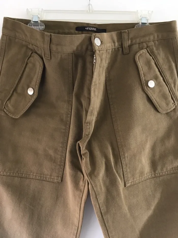Pantalon homme Ferré jeans kaki taille 42 - photo numéro 2