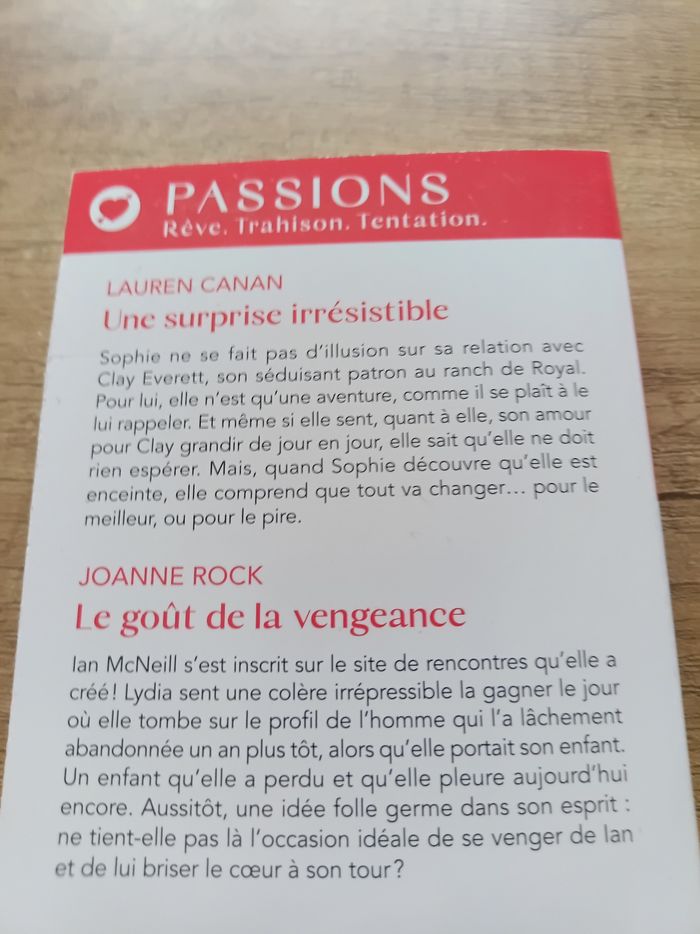 Une surprise irrésistible par Lauren Canan / Le goût de la vengeance par Joanne Rock - photo numéro 2