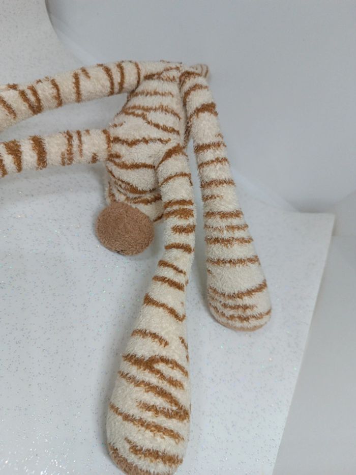 Petite peluche cmp plush doudou teddy zèbre zébré grosse pattes grande big beige crème tigre tiger - photo numéro 13