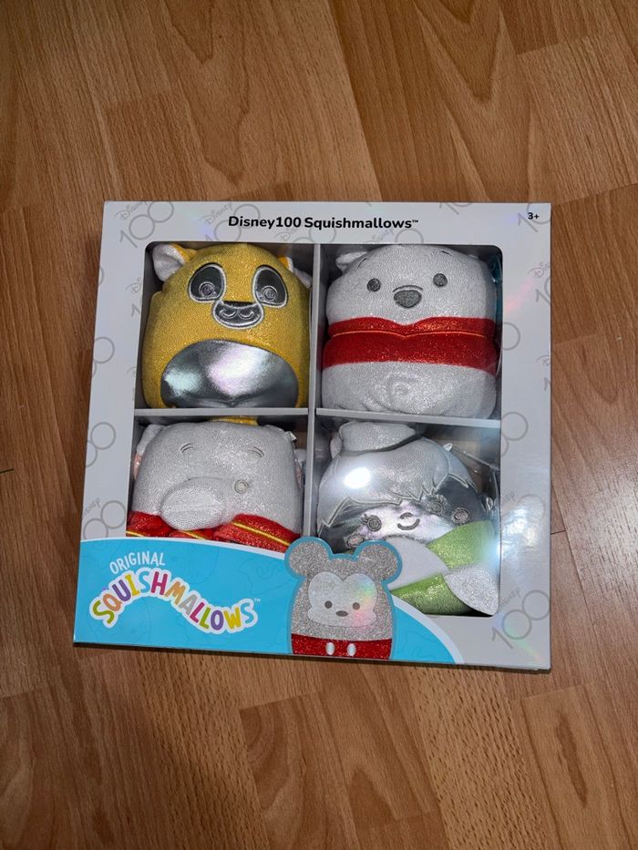 Lot Disney100 Squishmallows - Coffret 4 peluches - Édition limitée - Neuf