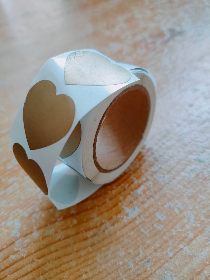 Rouleau de coeurs autocollants à gratter