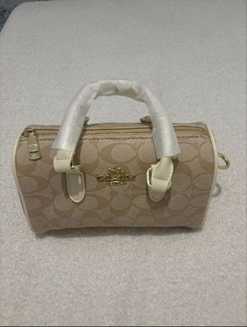 Sac à main avec bandoulière Coach / Beige Blanc / Beige White 