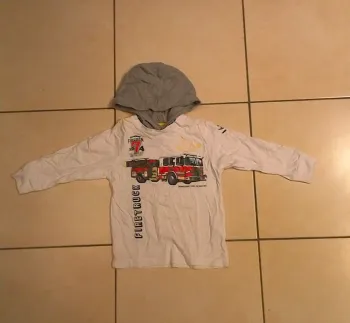 Tee-shirt avec capuche pompier 5 ans Mini Gang