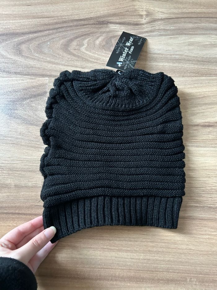 Bonnet noir uni Neuf Homme Winter Wear Taille Unique - photo numéro 2