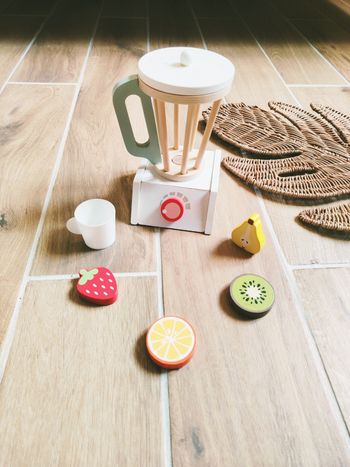 🍉Dinette Mixeur blender et divers fruits en bois