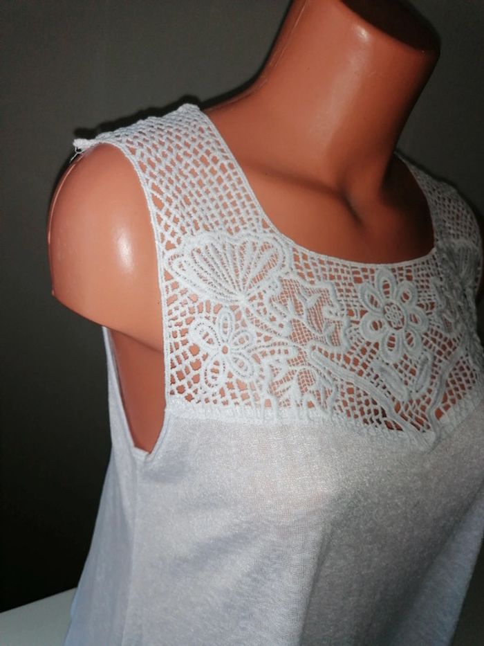 Tee-shirt assymétrique blanc transparent M - photo numéro 2