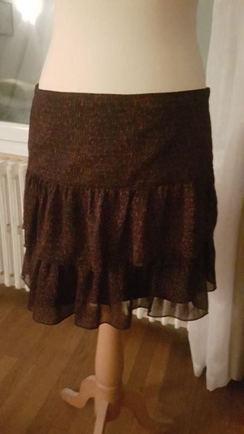 jupe voile promod bleu marine et bordeaux t42