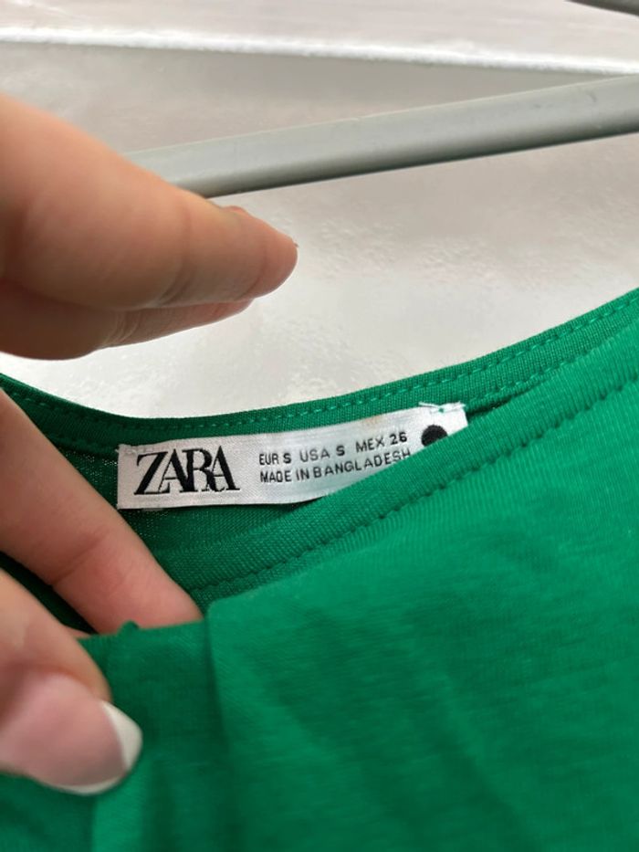 top sans manche vert nouer zara s neuf - photo numéro 5