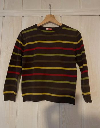 Pull marron rayé - DPAM - 10ans