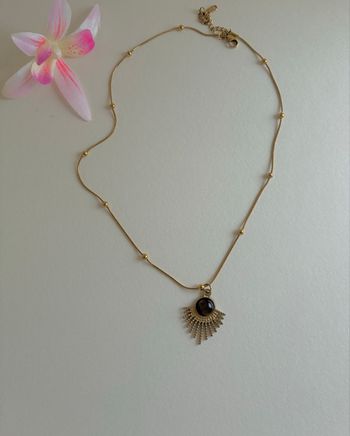 Collier Zora pierre naturelle en acier inoxydable 