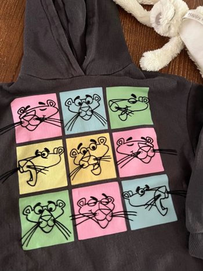 Sweat à capuche Pink Panther Zara fille 6 ans - photo numéro 2