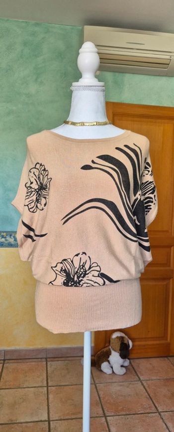 Pull femme beige imprimé 38 Miss 83