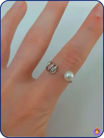 Bague argentée en acier inoxydable