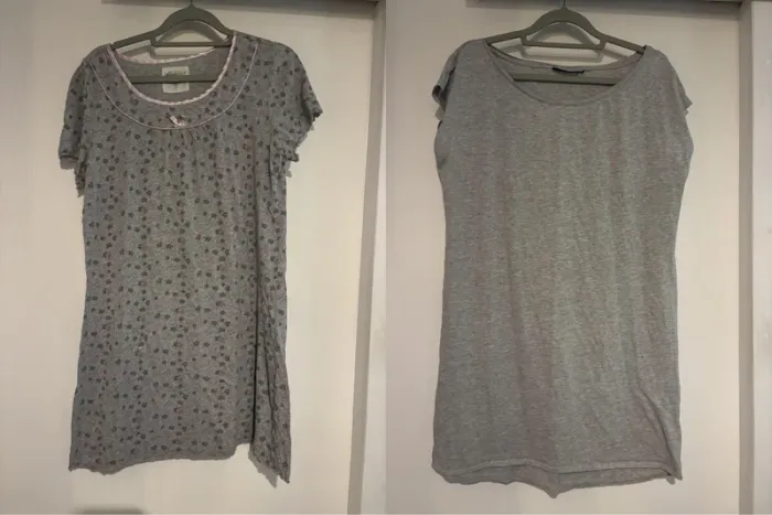 Lot de 2 chemises de nuit grises – Lingerie & Kiabi – Taille S - photo numéro 2