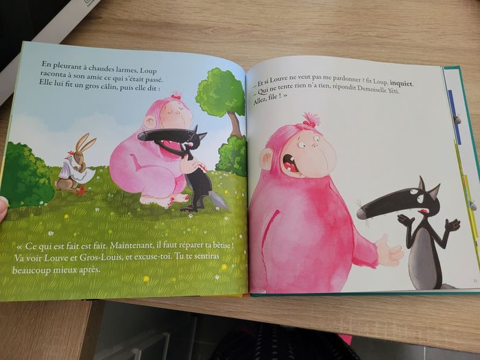 Livre AUZOU, Le loup qui apprivoisait ses émotions, version GRAND FORMAT, NEUF - photo numéro 7