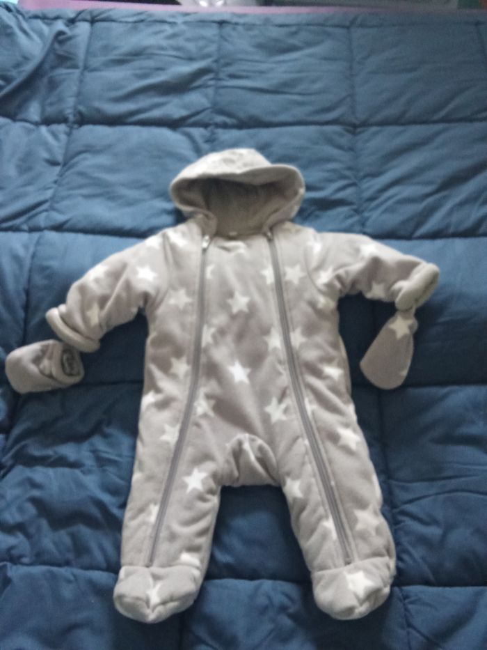 Manteau combi pilote bébé 0-3 mois.