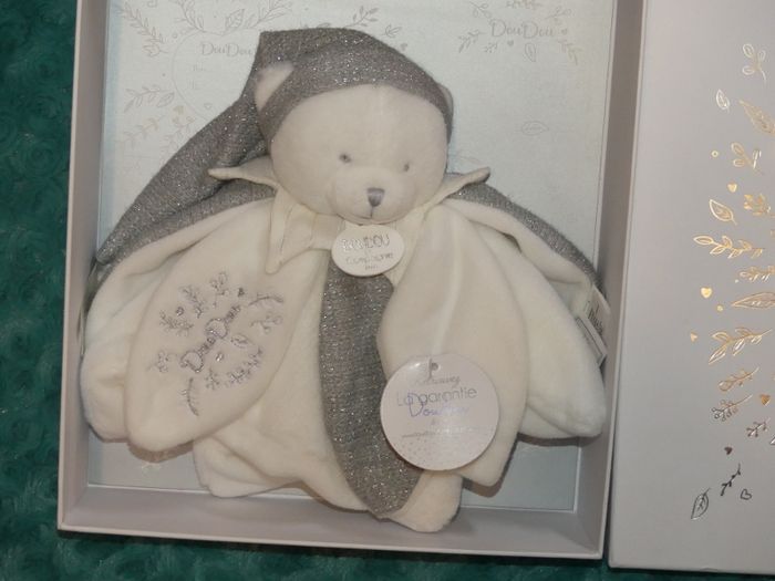 Doudou plat pétales collector Doudou et compagnie argent blanc 🐻 Neuf - photo numéro 2