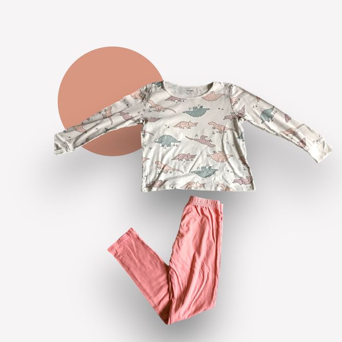 Pyjama fille 8 ans manches longues,  coton doux motif dinosaures confortable nuit