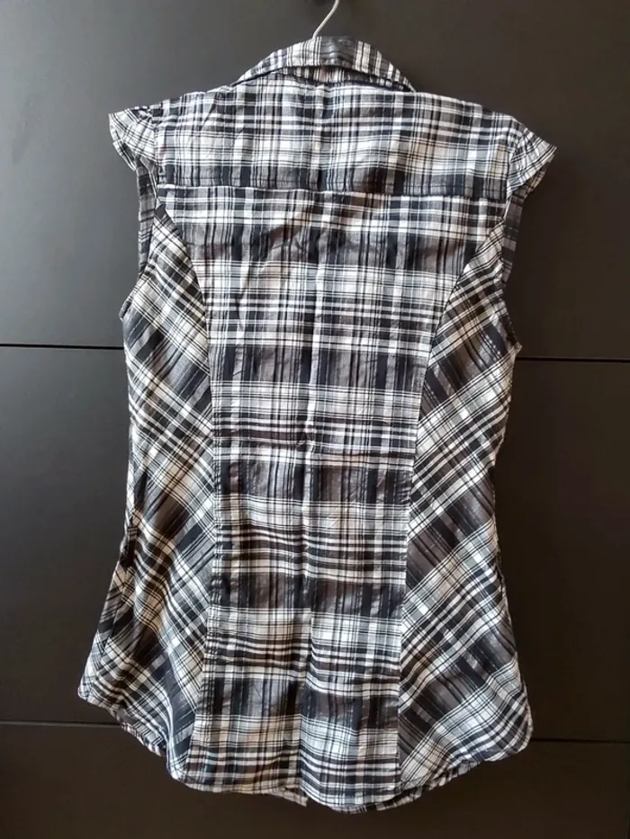 Chemise à carreaux noir/blanc T. 36/38 - photo numéro 7