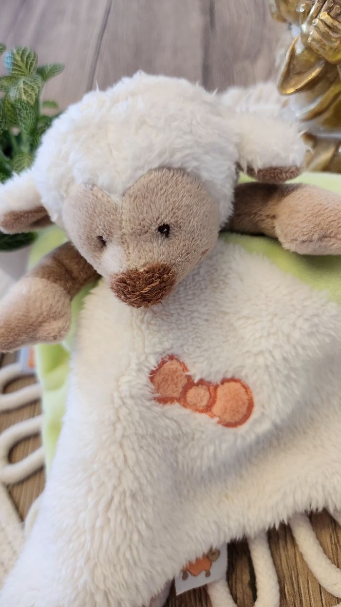 Doudou Lange Mouton Influx Blanc Vert - photo numéro 5