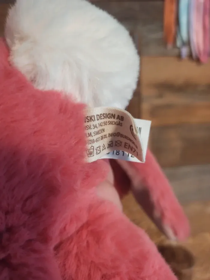 Peluche lapin rose bukowski friendly kanina - photo numéro 5