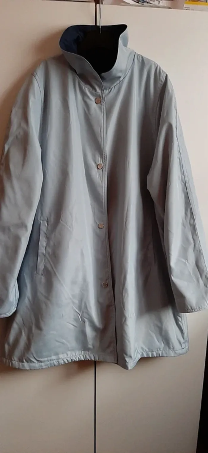 Imperméable réversible bleu marine et gris - photo numéro 3
