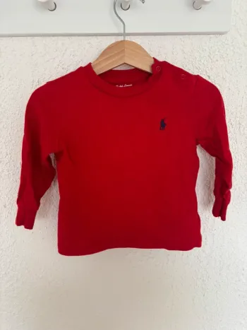 T-shirt manches longues bébé 12 mois 80 cm Ralph Lauren rouge